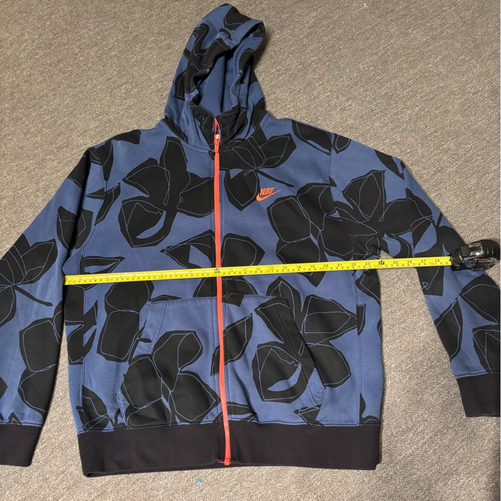 Nike Black and Blue Hoodie with Red Accents